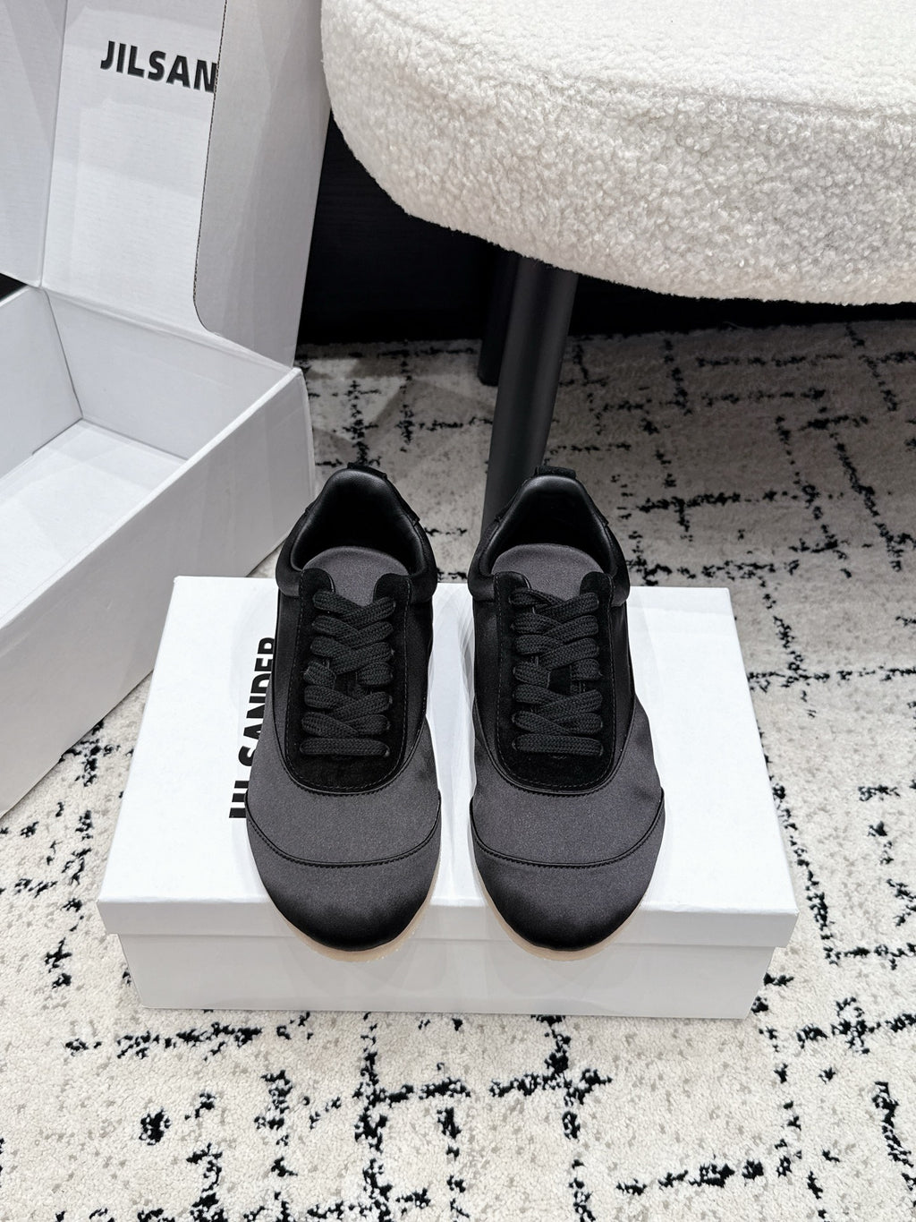 Jil Sander Satin German Army Trainers (Black)