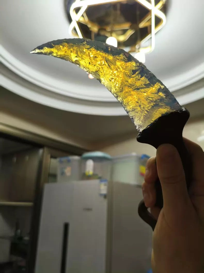 Flaked stone tools, stone knives, obsidian knives, opal knives, karambits.
