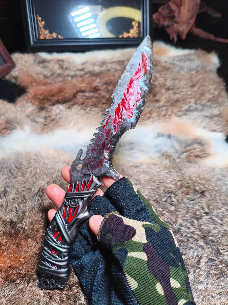 Silver Sheen Obsidian Knapped Stone Tool — Delta Force: Executioner
