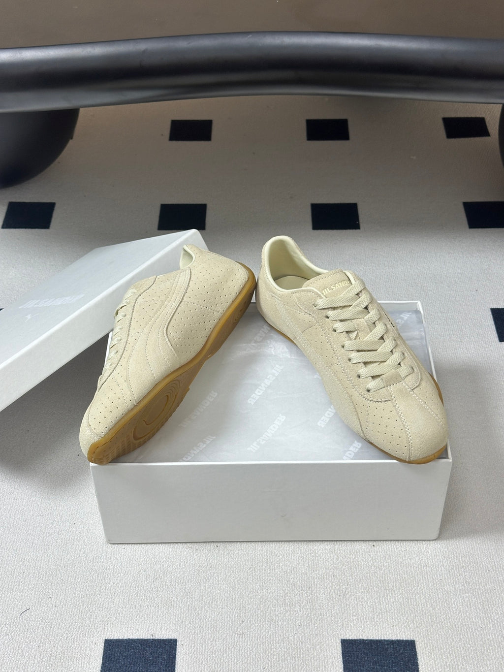 JIL SANDER x PUMA Collaboration Low-Top "German Army Trainer" Style Sneakers (Off-White)