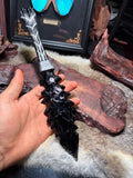 Knapped Stone Tool: Obsidian Blade / "Dragon-Glass" Blade — Obsidian "Dark Series": *Sea Beast*