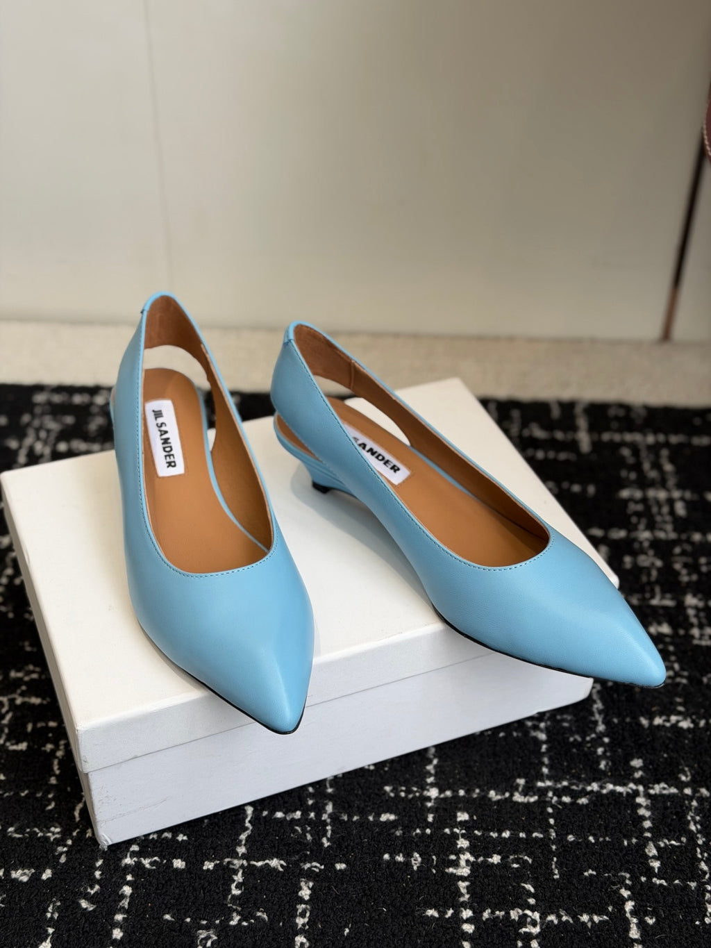 Jil Sander Low-Heeled Mule Sandals (Blue)