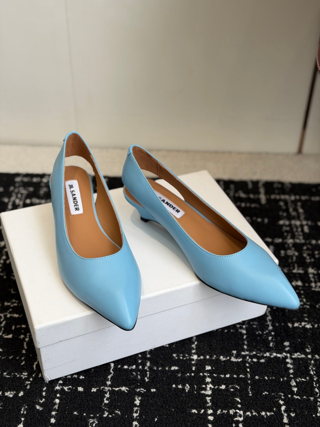 Jil Sander Low-Heeled Mule Sandals (Blue)