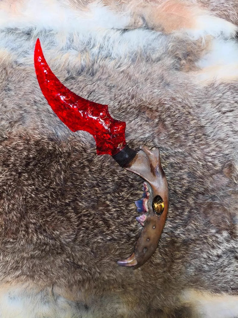 Glacial Relics × Crimson Glazed Glass | Hand-forged Stone Artifacts
