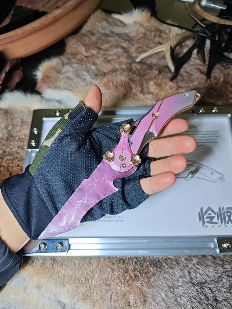 Blade of Mercy (Delta Ops): "Girly Pink" Knapped Stone & Pink Cat's Eye Opal Blade