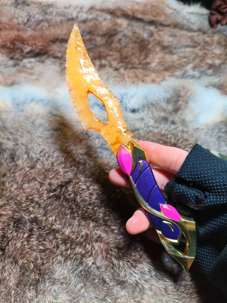 VALORANT-Inspired Hand-Crafted Stone Ornament/Gift: "Flowing Wind, Swirling Snow" (Golden Cat's Eye Hand-Crafted Stone) – Spirit Blossom Themed Display Piece