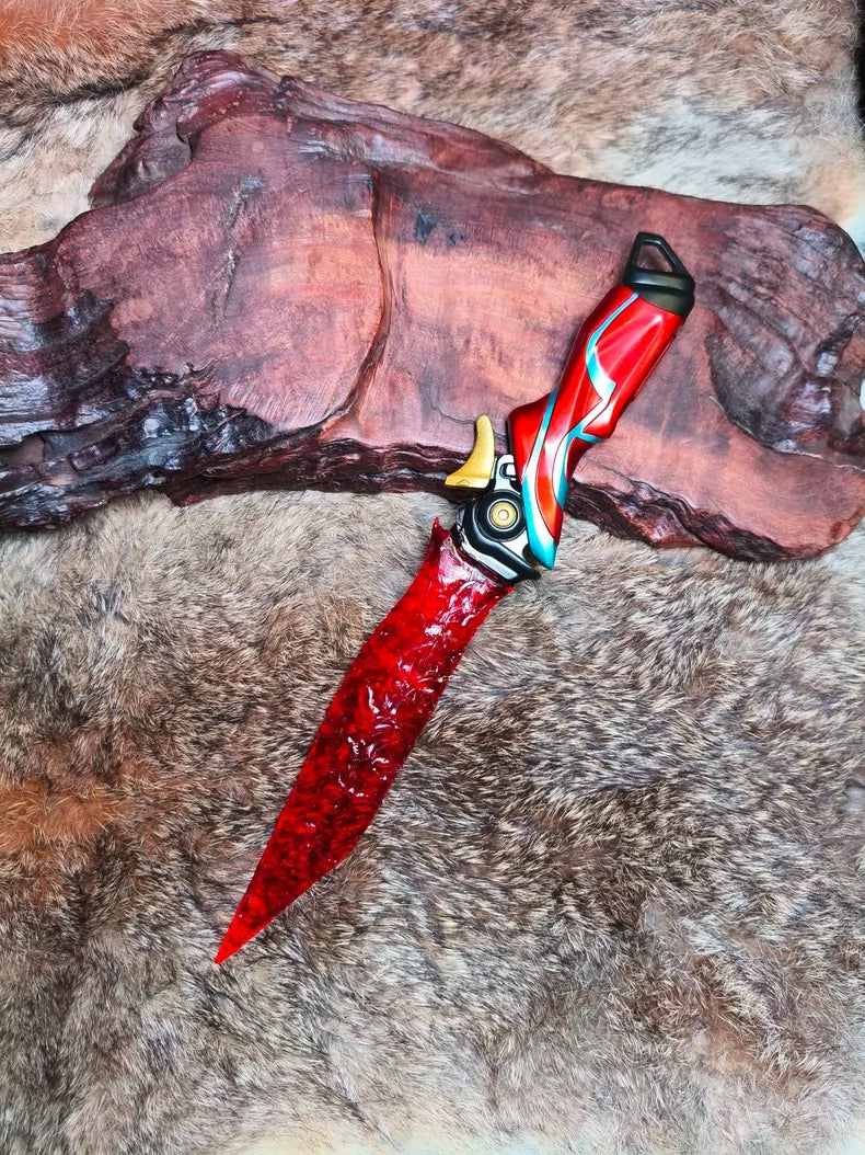 Valorant crafted stone tool etched blade model ornament, peripheral weapon model, physical prop, collectible figure, toy, and ornament.
