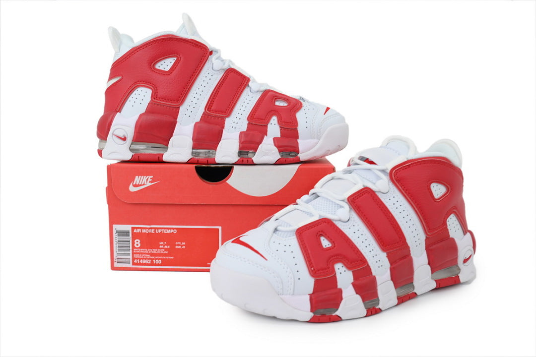 Nike Air More Uptempo Sneakers 'White Red'