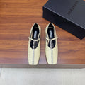 Jil Sander Luxury Crystal-Embellished Mary Jane Ballet Flats (Off-White)