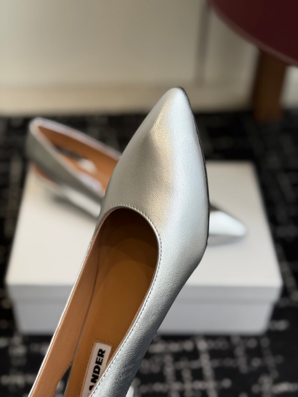 Jil Sander Low-Heeled Mule Sandals (Silver)