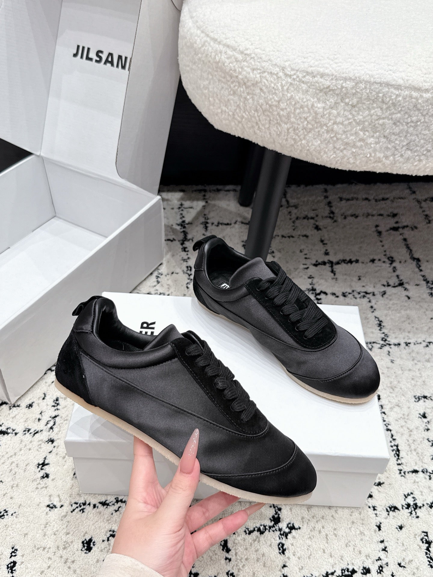 Jil Sander Satin German Army Trainers (Black)
