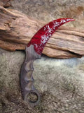 Chipped Stone Tool – Iridescent Ruby Karambit