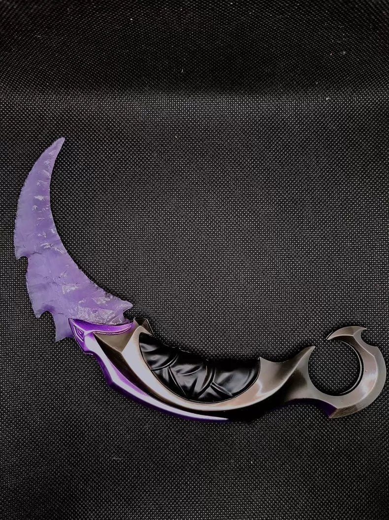 Valorant "Prism" Karambit – Collectible Stone-Style Blade Replica / Stone Carving Craft Ornament