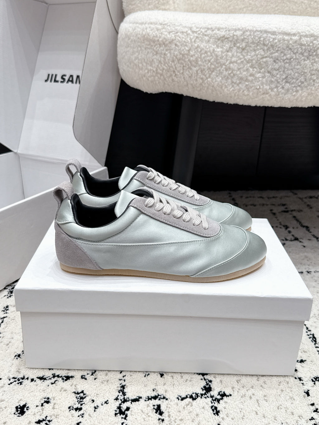 Jil Sander Satin German Army Trainers – Pale Blue