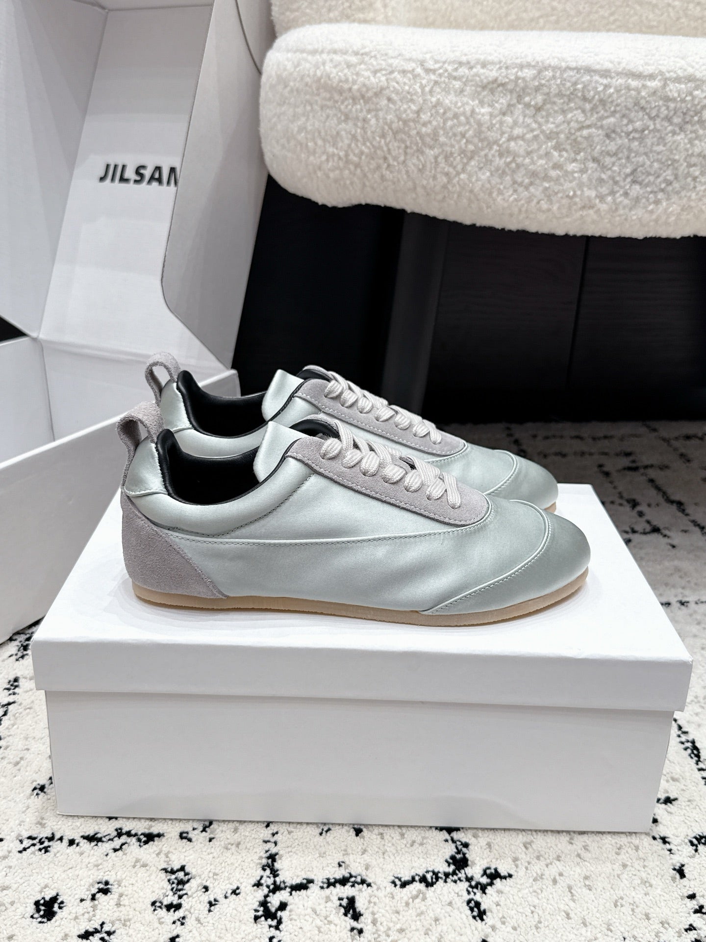 Jil Sander Satin German Army Trainers – Pale Blue