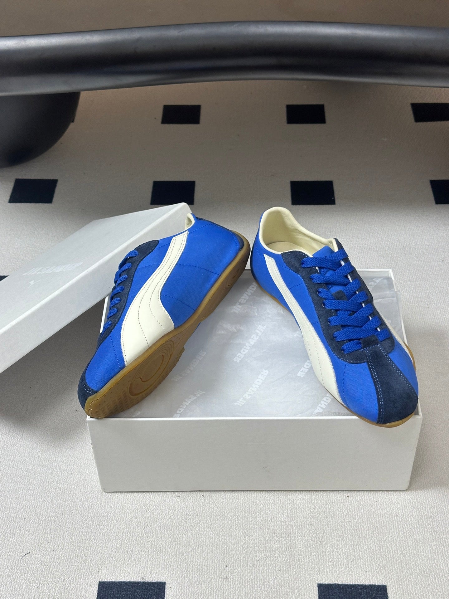 JIL SANDER x Puma Collaboration Low-Top "German Army Trainer" Style Sneakers (Blue)