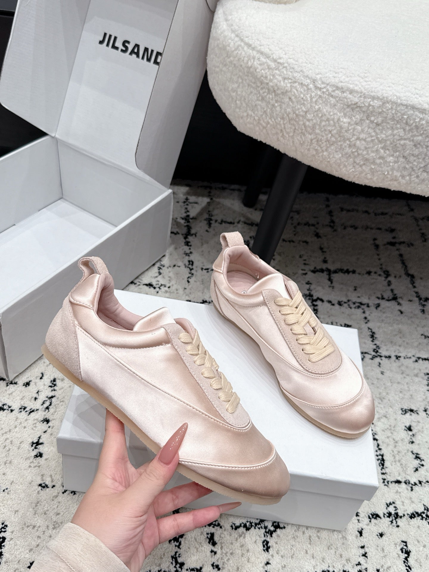 Jil Sander Satin German Army Trainers (Pink)