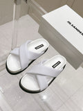 JIL SANDER New Spring/Summer Beach Slides (White)