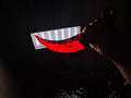 Knapped stone knife (karambit style with wooden handle) – K9 red crystal stone knife