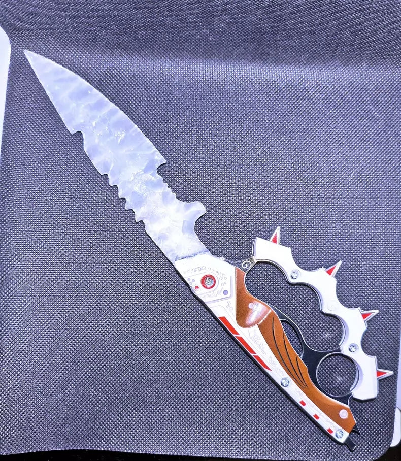 Creed / Delta Force: Stone-crafted Blade — New Knife Skin — Ultra-High Difficulty — 1:1 Replica — High-Difficulty Alien-Style Blade with Metal Handle