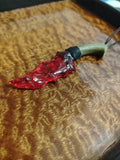 Hand-forged stone-style knife; "Dragon Crystal" hunting knife (miniature); handcrafted small knife featuring the "Little Cat" blade style.