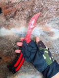 Knapped stone knife, CS:GO butterfly knife, red smelted stone blade with red gradient.