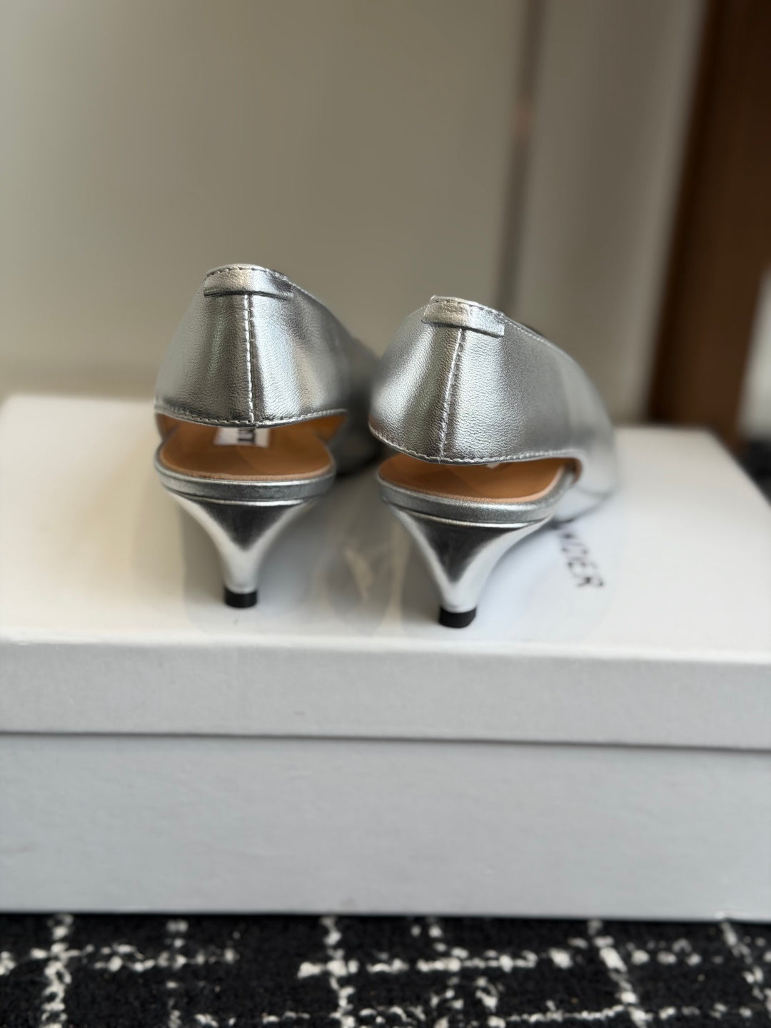 Jil Sander Low-Heeled Mule Sandals (Silver)