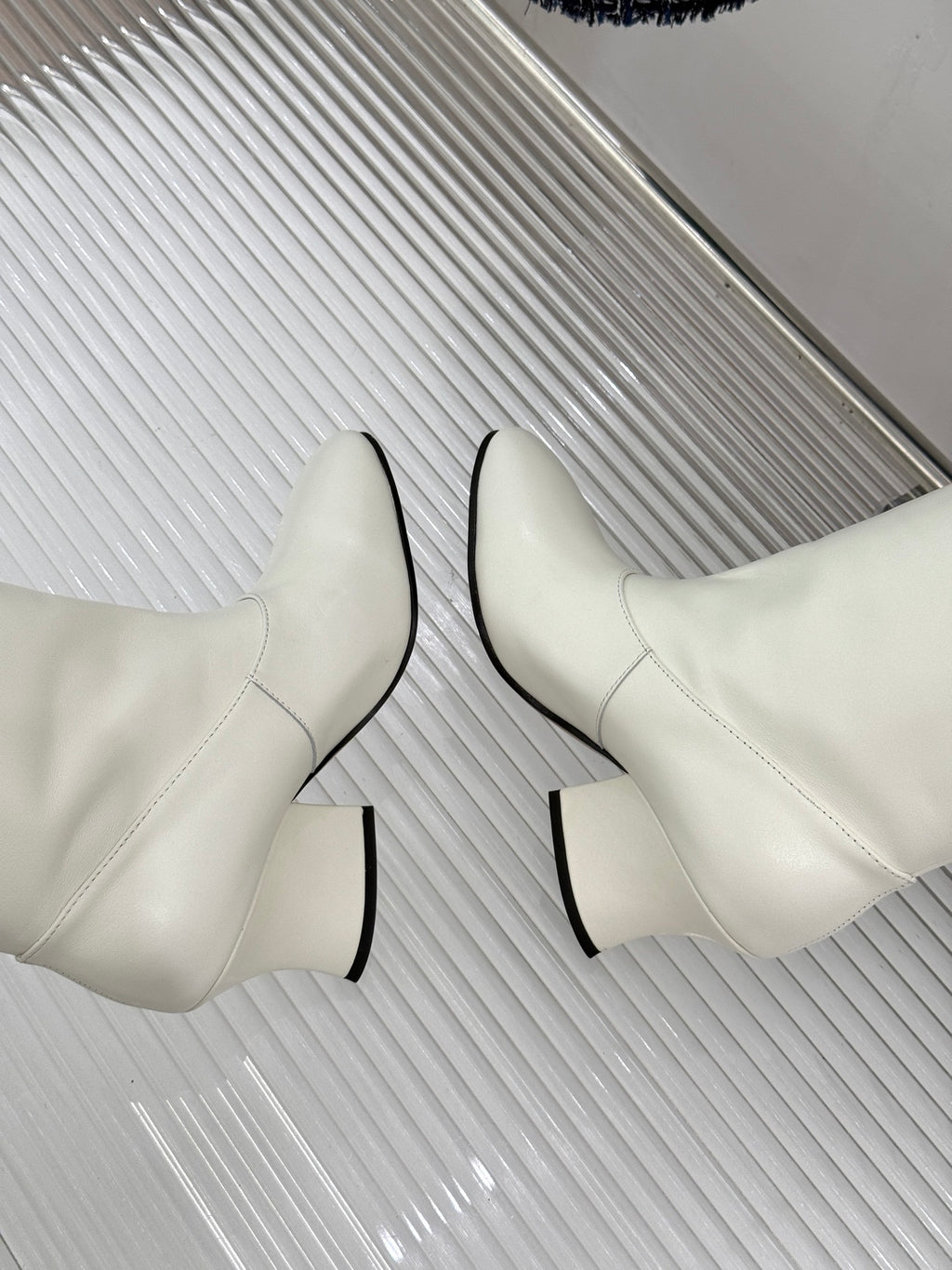 Jil Sander Lace-Up Block-Heel Boots (White)