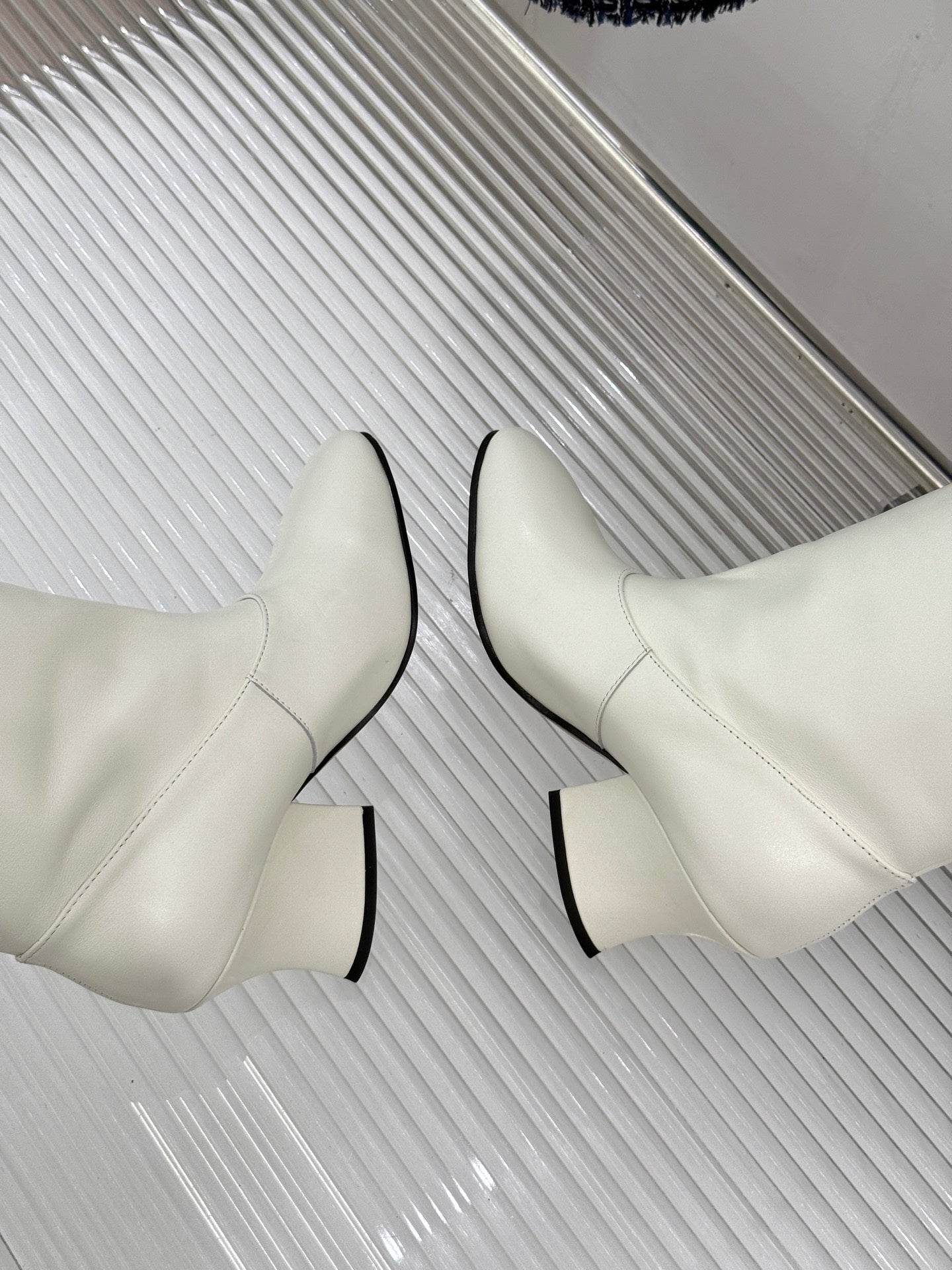 Jil Sander Lace-Up Block-Heel Boots (White)
