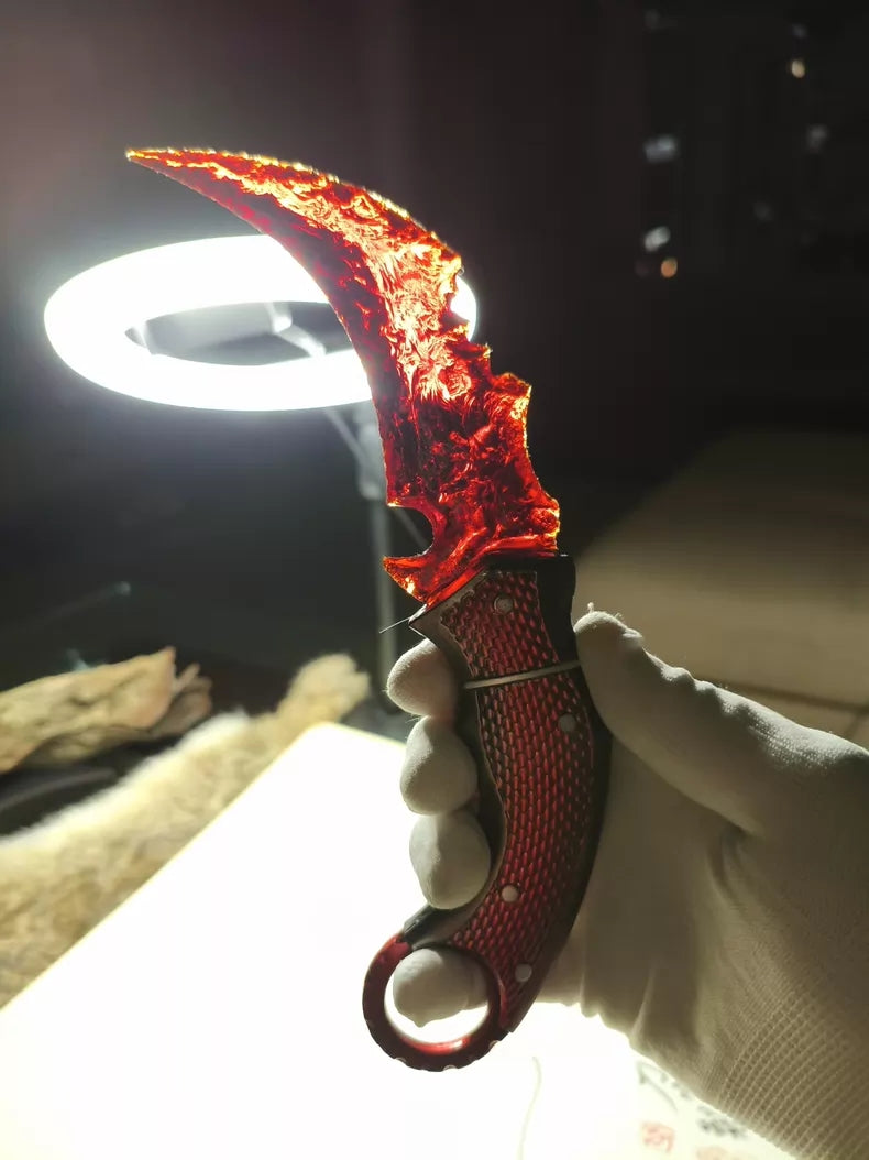 Chipped Stone Delta Red Owl Karambit