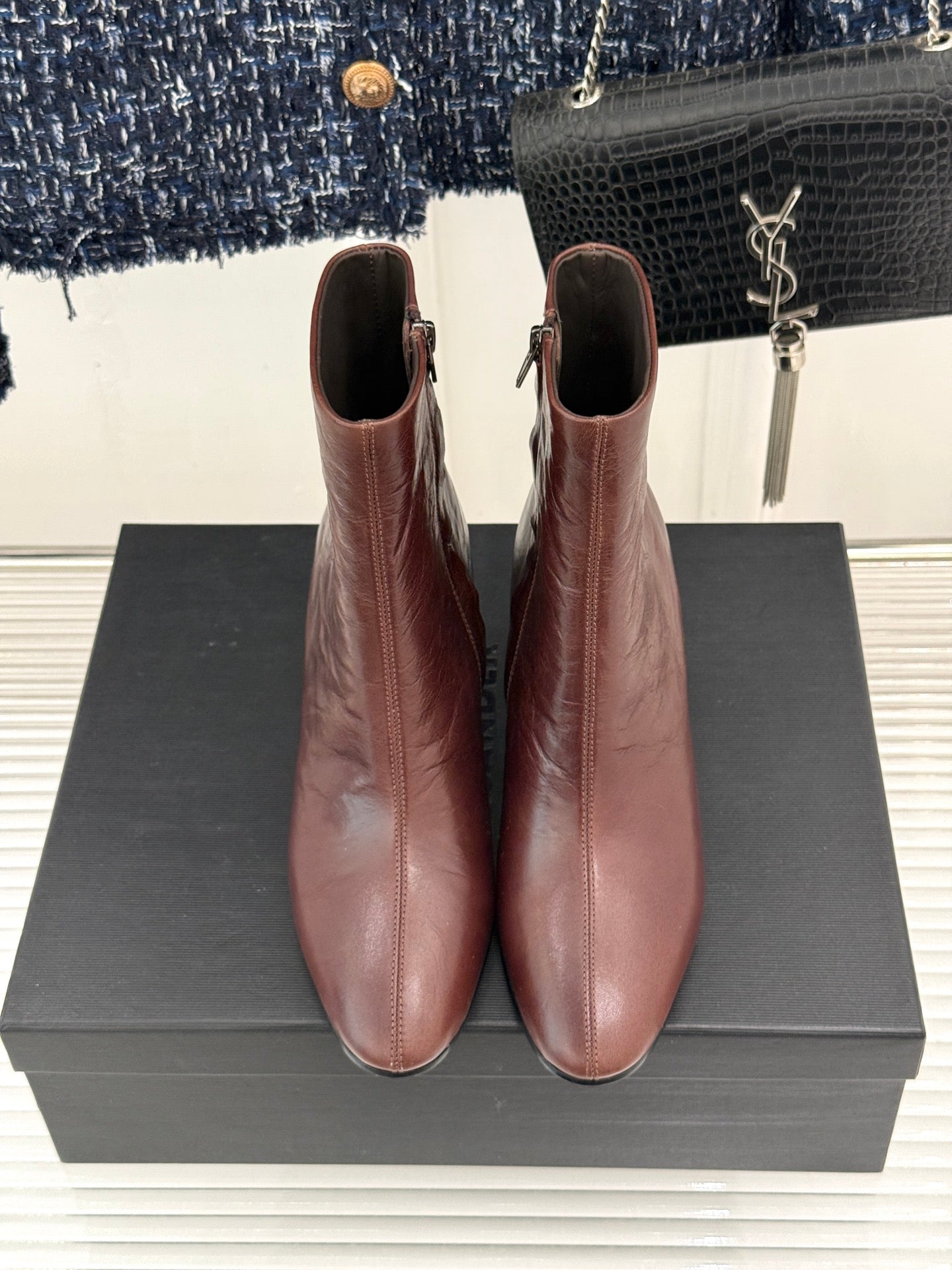 Jil Sander Lace-up Block-Heel Ankle Boots (Brown)