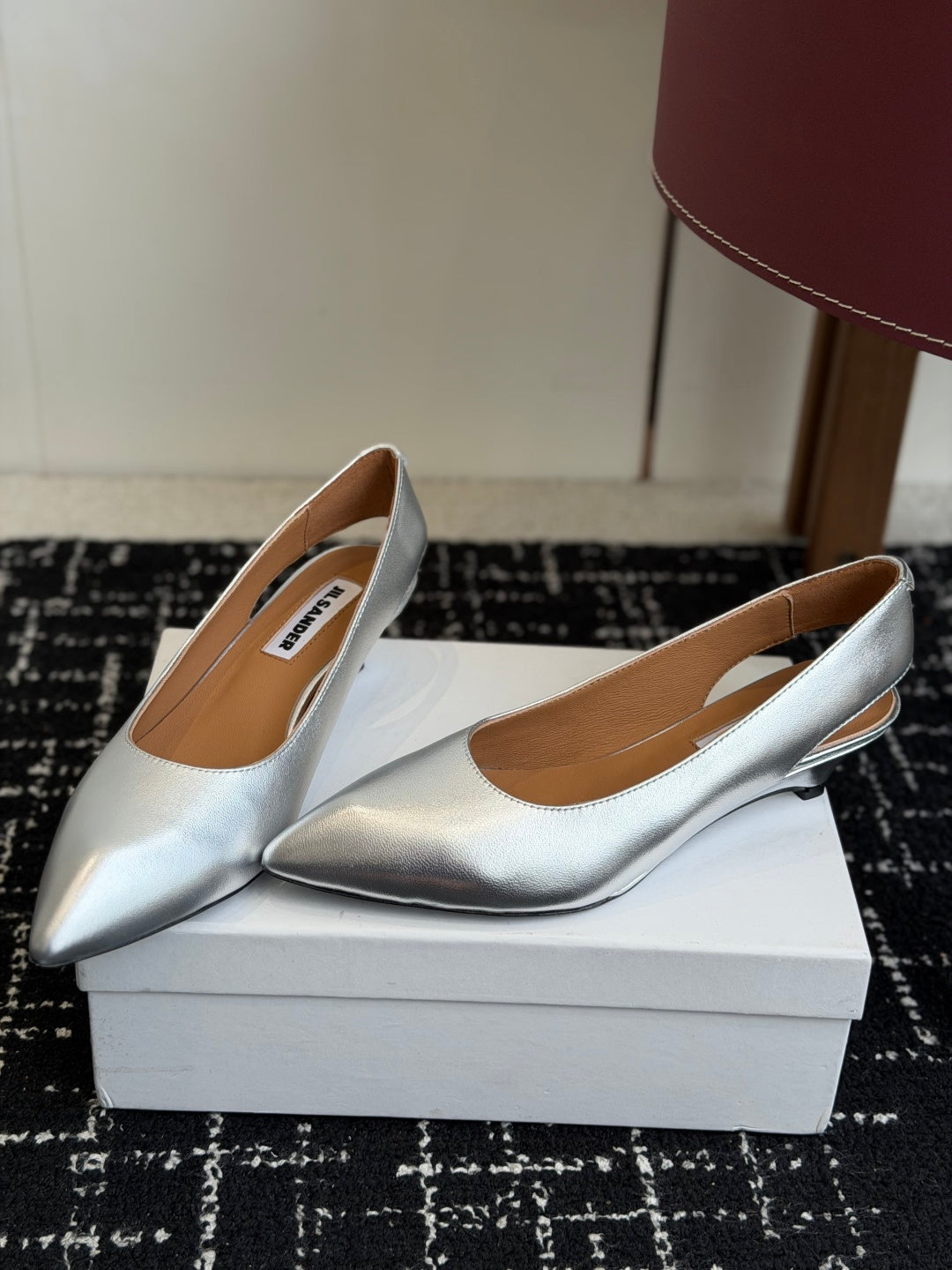 Jil Sander Low-Heeled Mule Sandals (Silver)