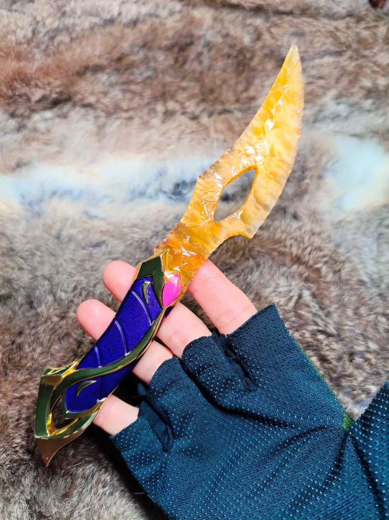 VALORANT-Inspired Hand-Crafted Stone Ornament/Gift: "Flowing Wind, Swirling Snow" (Golden Cat's Eye Hand-Crafted Stone) – Spirit Blossom Themed Display Piece