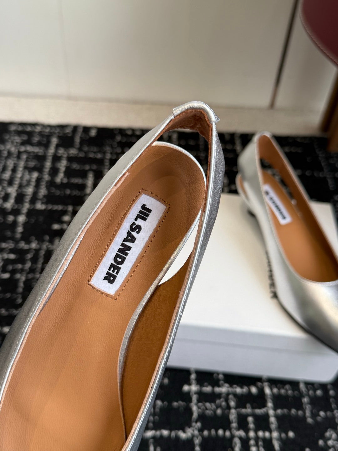 Jil Sander Low-Heeled Mule Sandals (Silver)