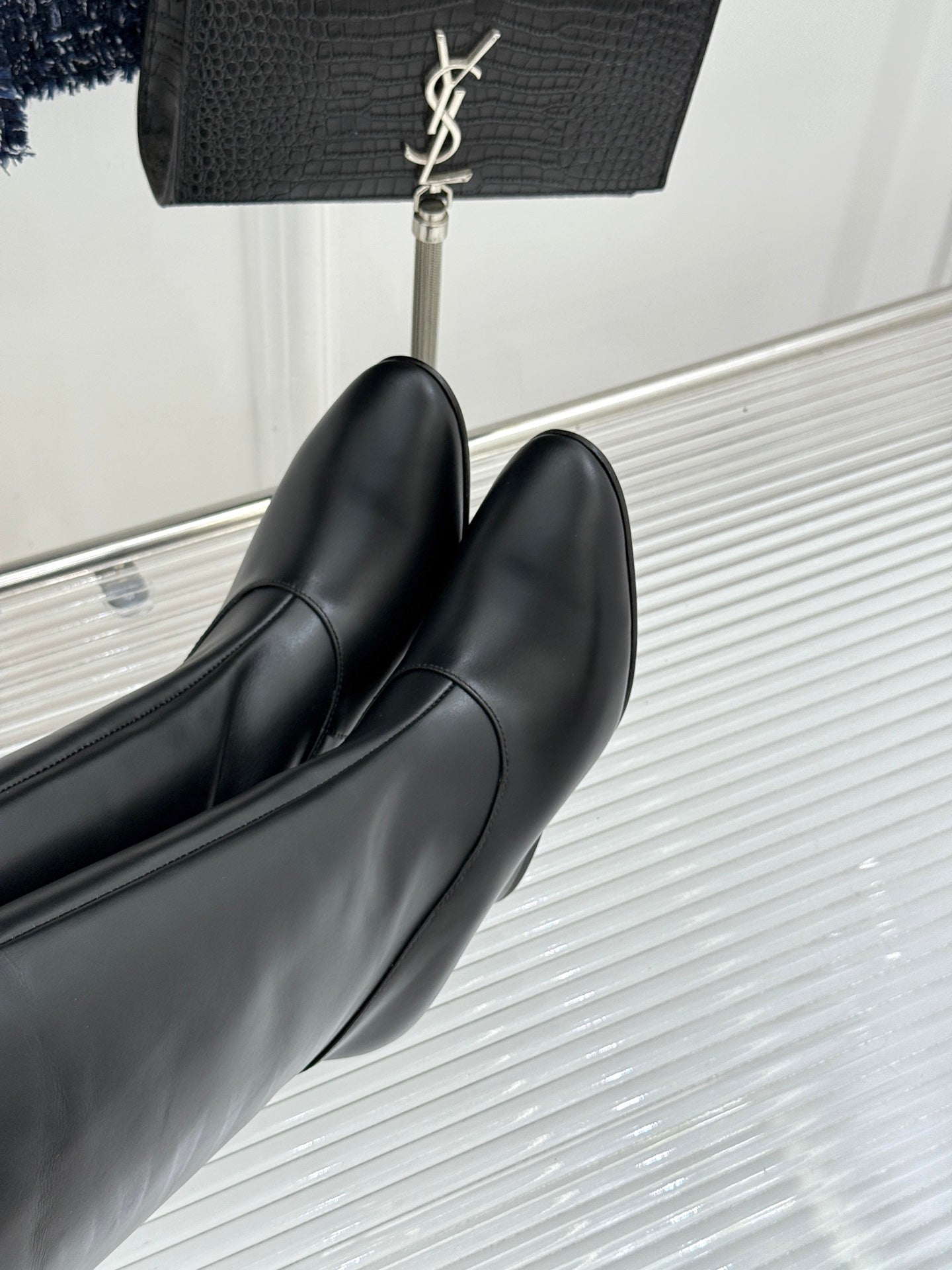 Jil Sander Lace-Up Block-Heel Boots (Black)