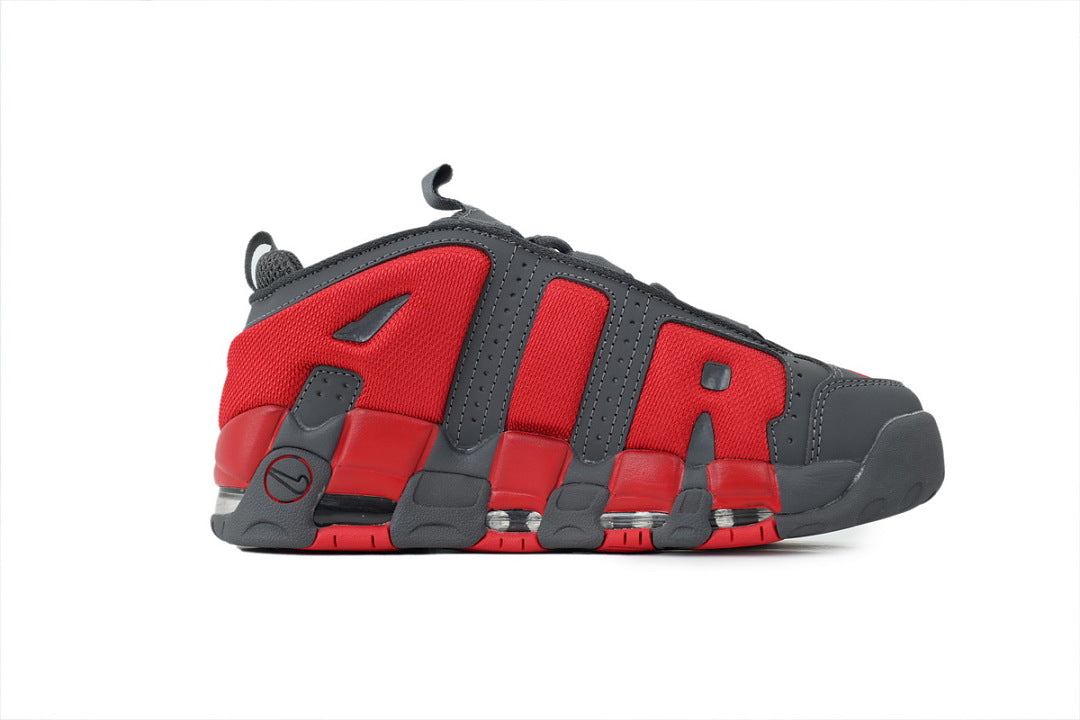 Nike Air More Uptempo Sneakers Gray-Red High Frequency