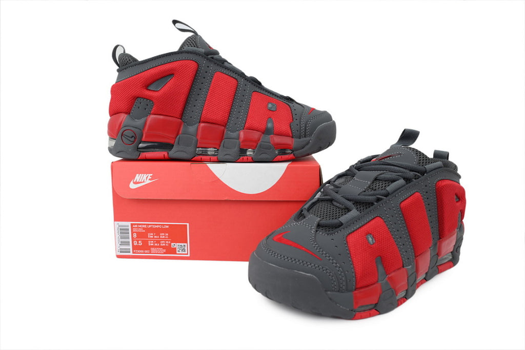 Nike Air More Uptempo Sneakers Gray-Red High Frequency