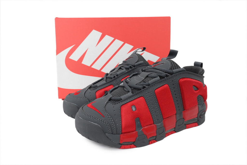 Nike Air More Uptempo Sneakers Gray-Red High Frequency
