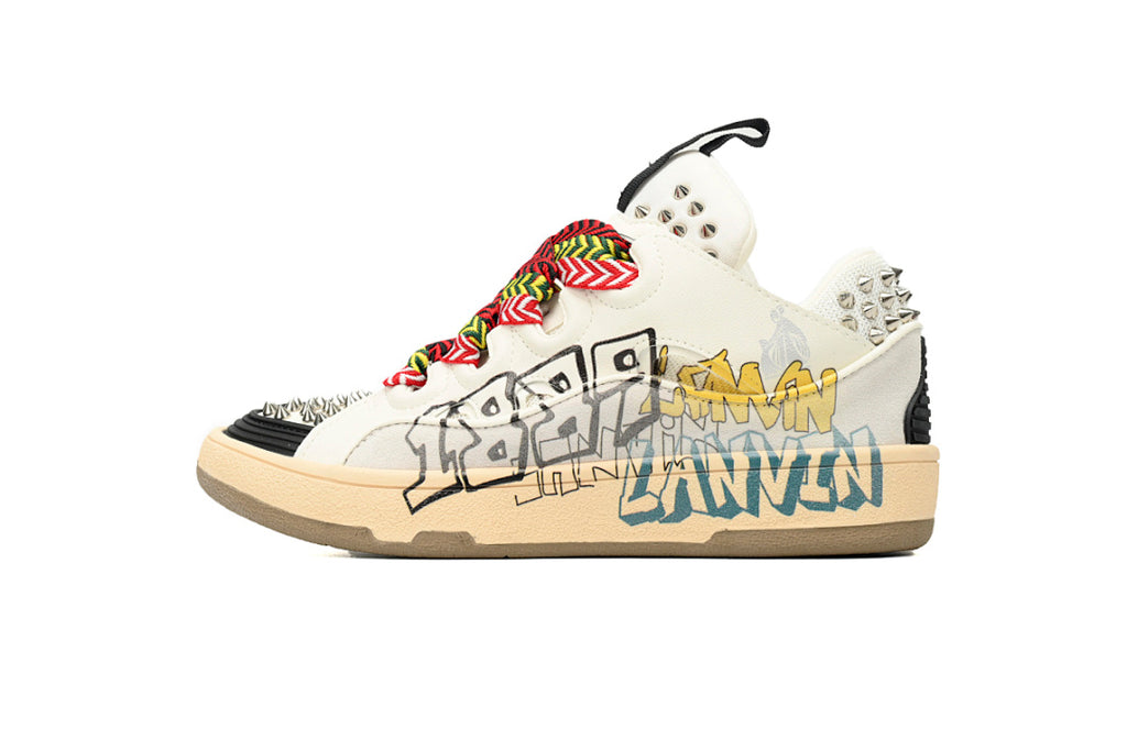 LANVIN Sneakers White Black Painted