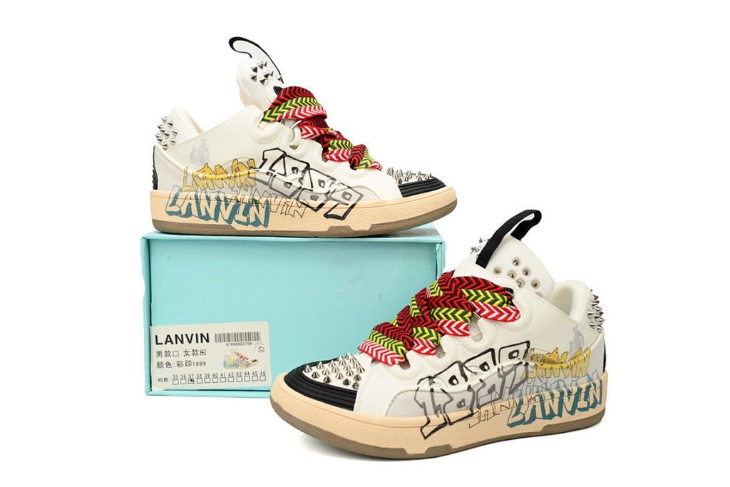 LANVIN Sneakers White Black Painted