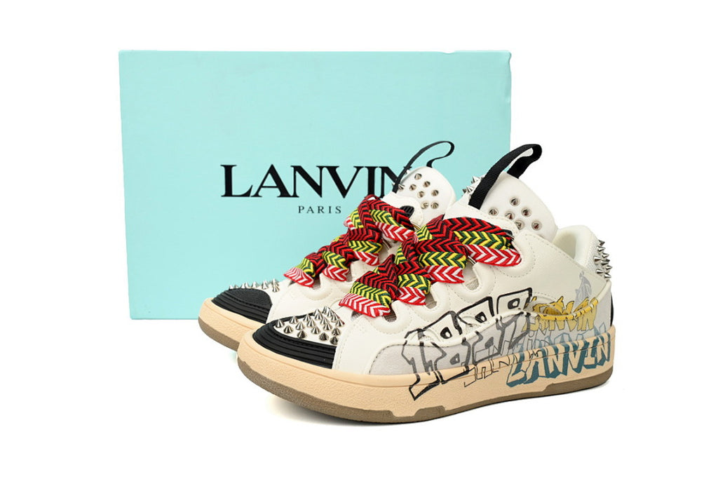 LANVIN Sneakers White Black Painted