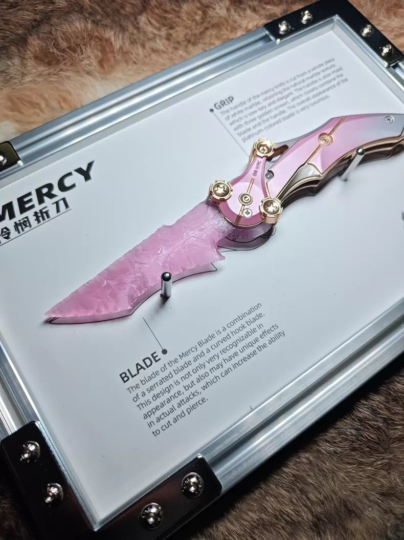 Blade of Mercy (Delta Ops): "Girly Pink" Knapped Stone & Pink Cat's Eye Opal Blade