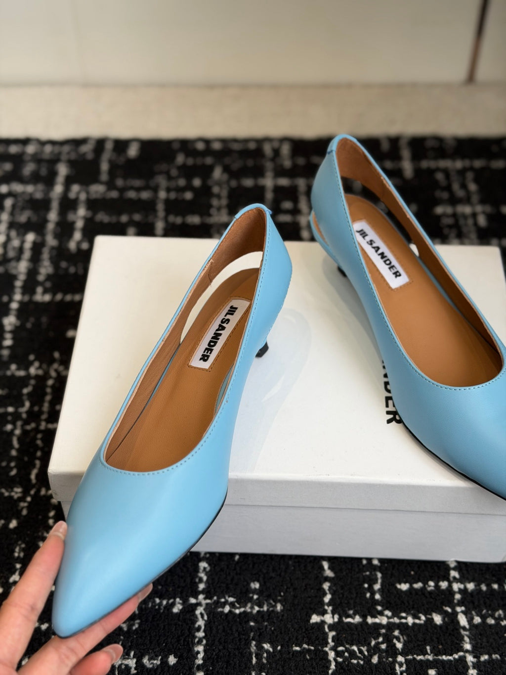 Jil Sander Low-Heeled Mule Sandals (Blue)