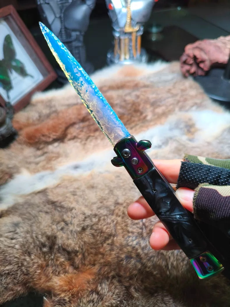 CSGO short sword, white opal, crafted stone artifact, couple's birthday gift, artwork.
