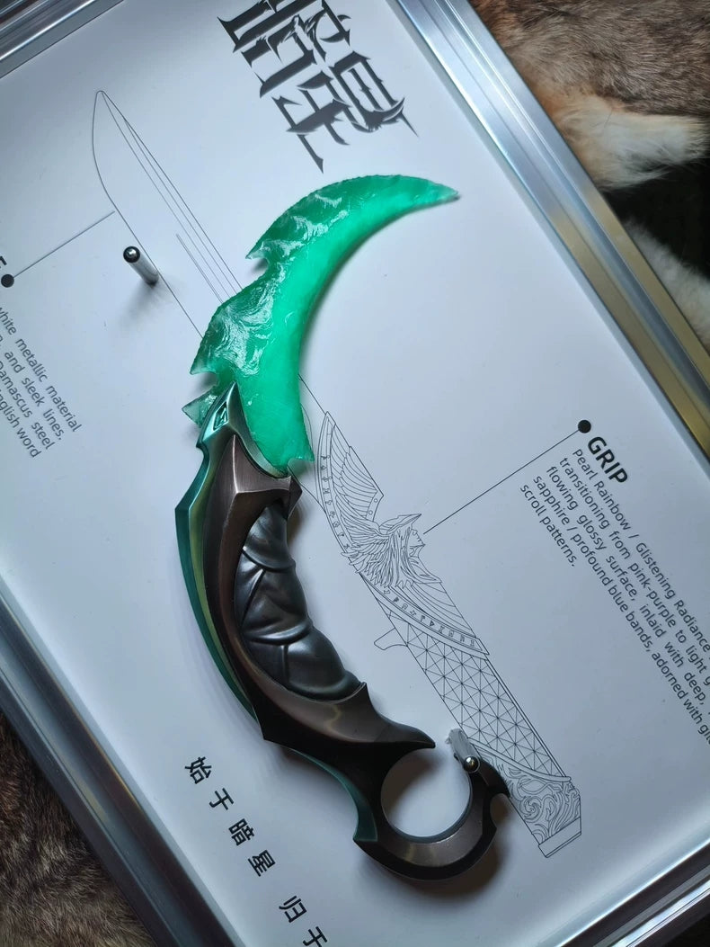VALORANT "Reaver" Karambit (Stone-Forged Style) – Collectible Display Piece