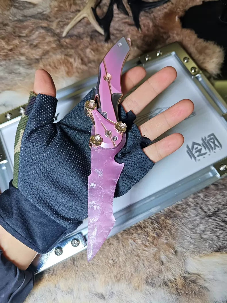 Blade of Mercy (Delta Ops): "Girly Pink" Knapped Stone & Pink Cat's Eye Opal Blade
