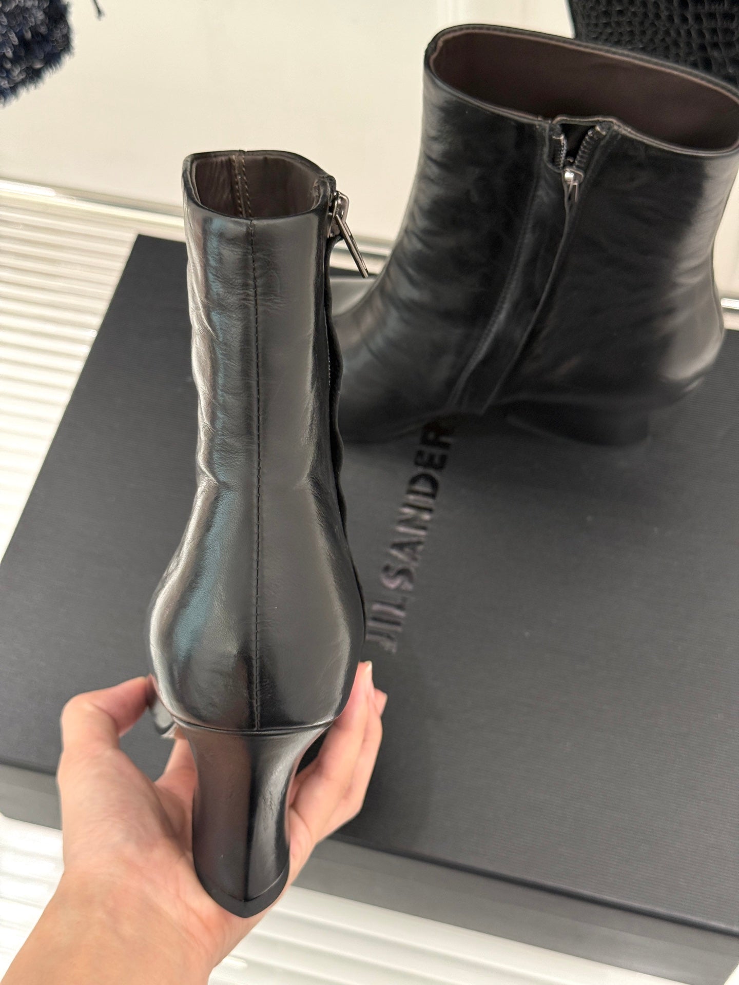 Jil Sander Lace-up Block-heel Ankle Boots (Black)