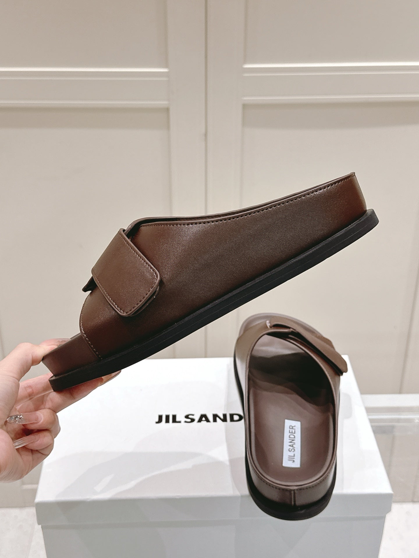 JIL SANDER New Beach Slides (Brown)