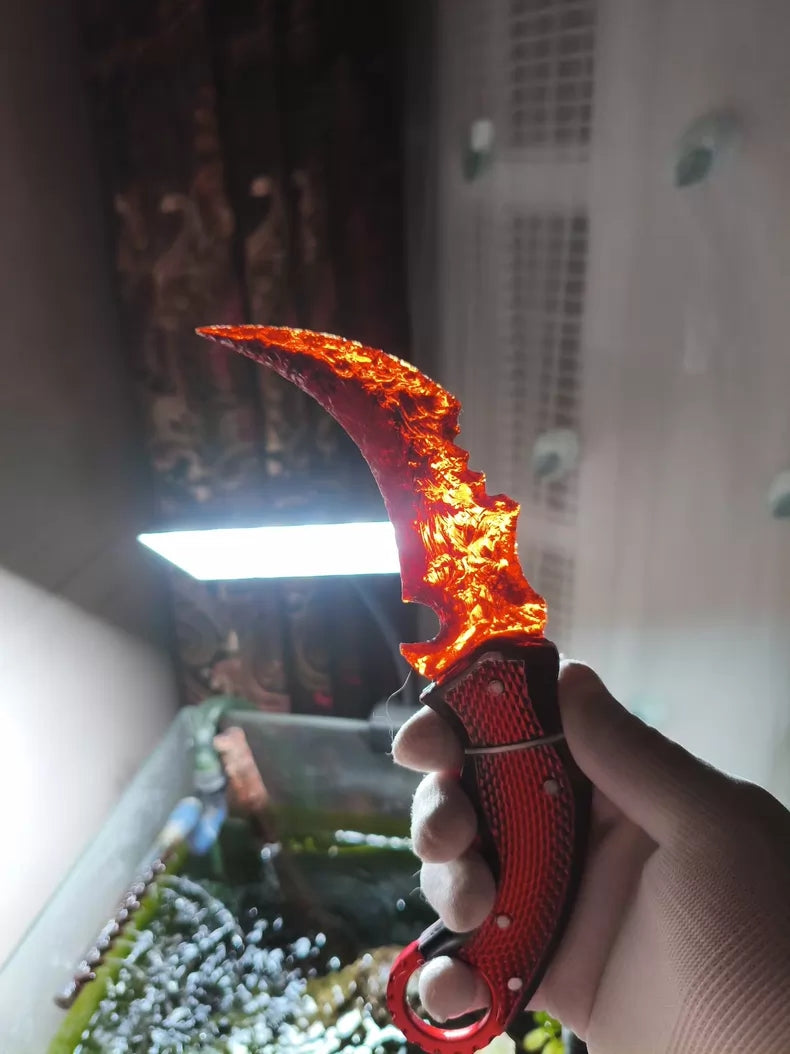 Chipped Stone Delta Red Owl Karambit