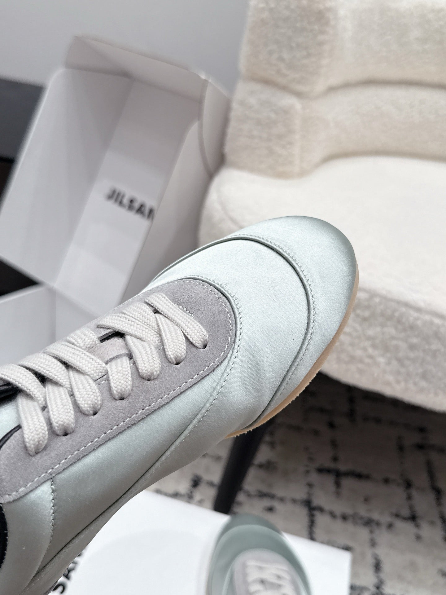 Jil Sander Satin German Army Trainers – Pale Blue